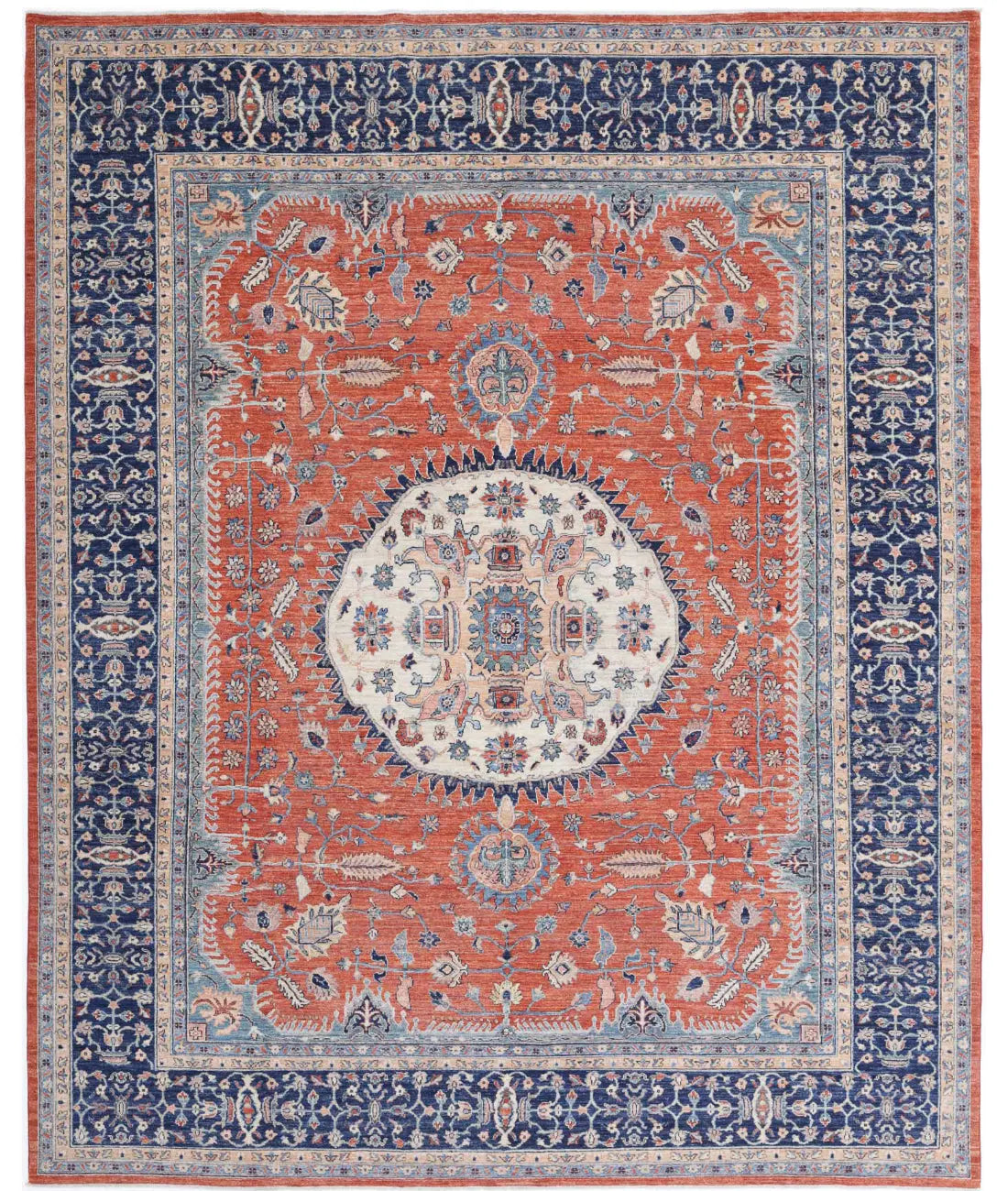 Hand Knotted Nomadic Caucasian Humna Wool Rug - 8&#39;11&#39;&#39; x 10&#39;10&#39;&#39; - Arteverk Rugs Area rug