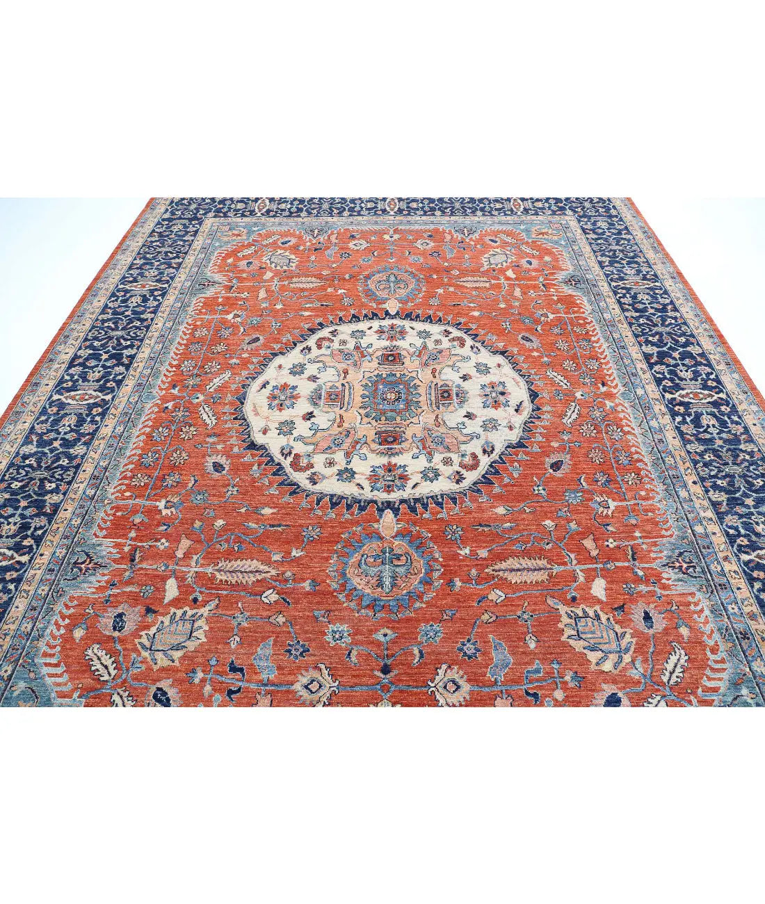 Hand Knotted Nomadic Caucasian Humna Wool Rug - 8'11'' x 10'10'' - Arteverk Rugs Area rug