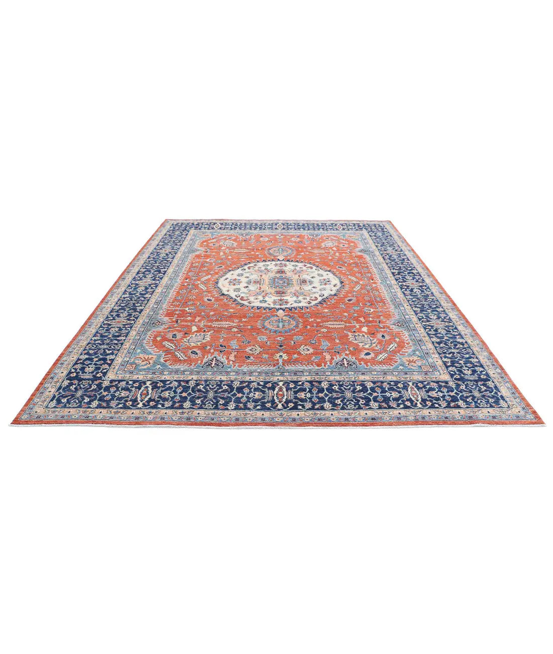 Hand Knotted Nomadic Caucasian Humna Wool Rug - 8'11'' x 10'10'' - Arteverk Rugs Area rug