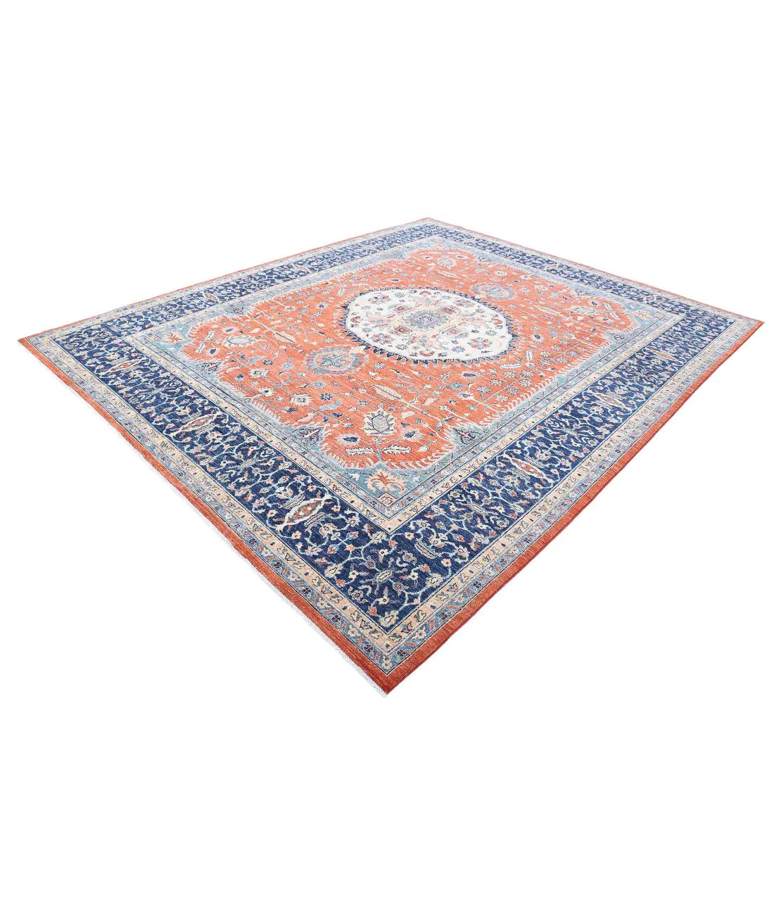 Hand Knotted Nomadic Caucasian Humna Wool Rug - 8'11'' x 10'10'' - Arteverk Rugs Area rug