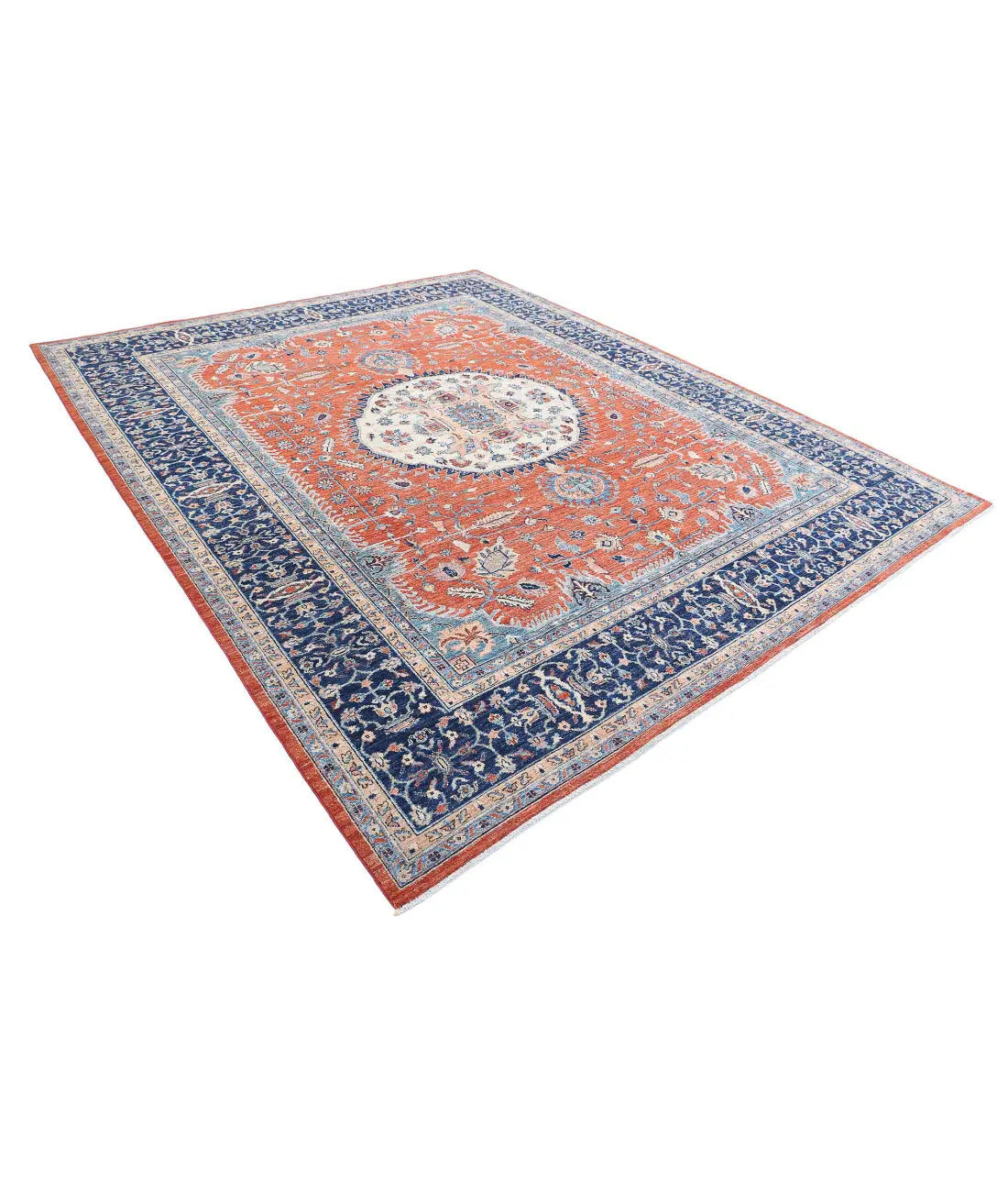 Hand Knotted Nomadic Caucasian Humna Wool Rug - 8'11'' x 10'10'' - Arteverk Rugs Area rug