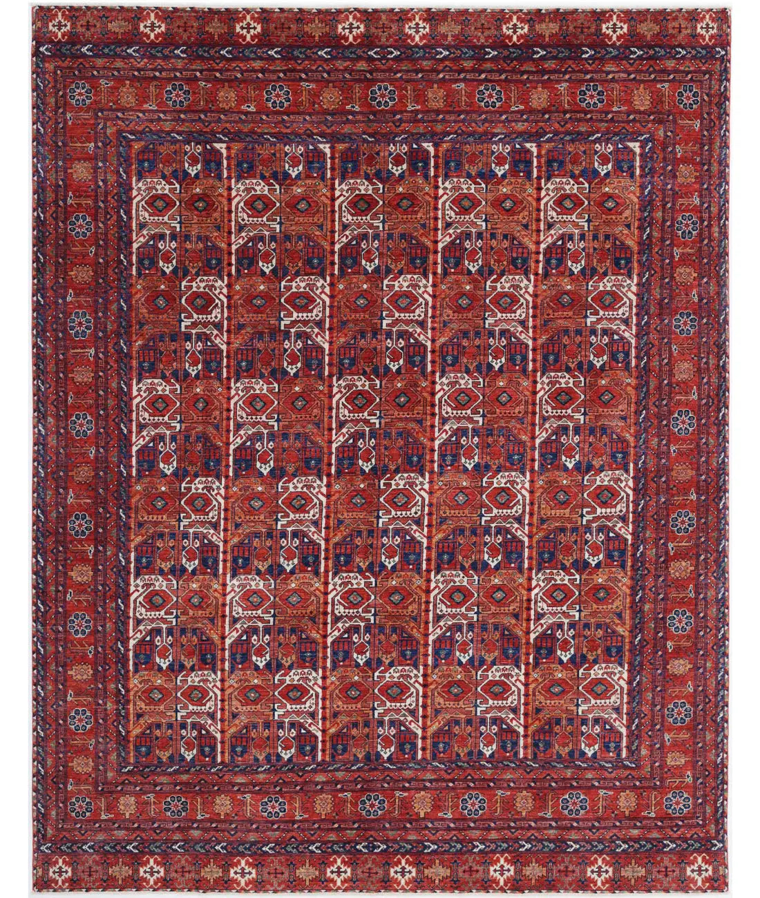 Hand Knotted Nomadic Caucasian Humna Wool Rug - 8&#39;11&#39;&#39; x 11&#39;7&#39;&#39; - Arteverk Rugs Area rug