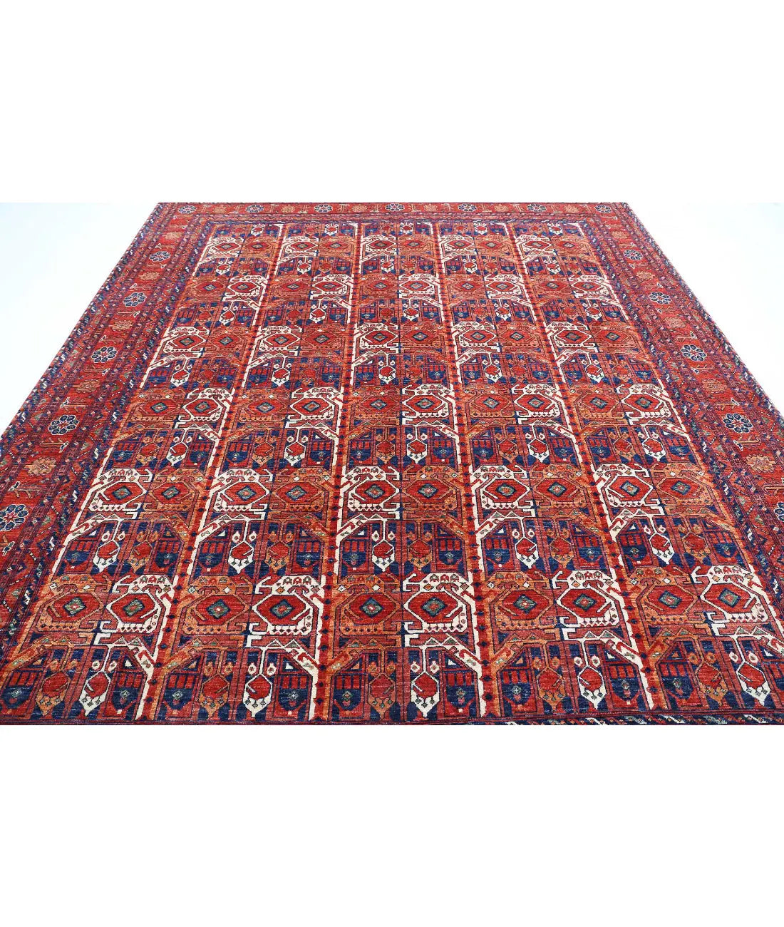 Hand Knotted Nomadic Caucasian Humna Wool Rug - 8'11'' x 11'7'' - Arteverk Rugs Area rug