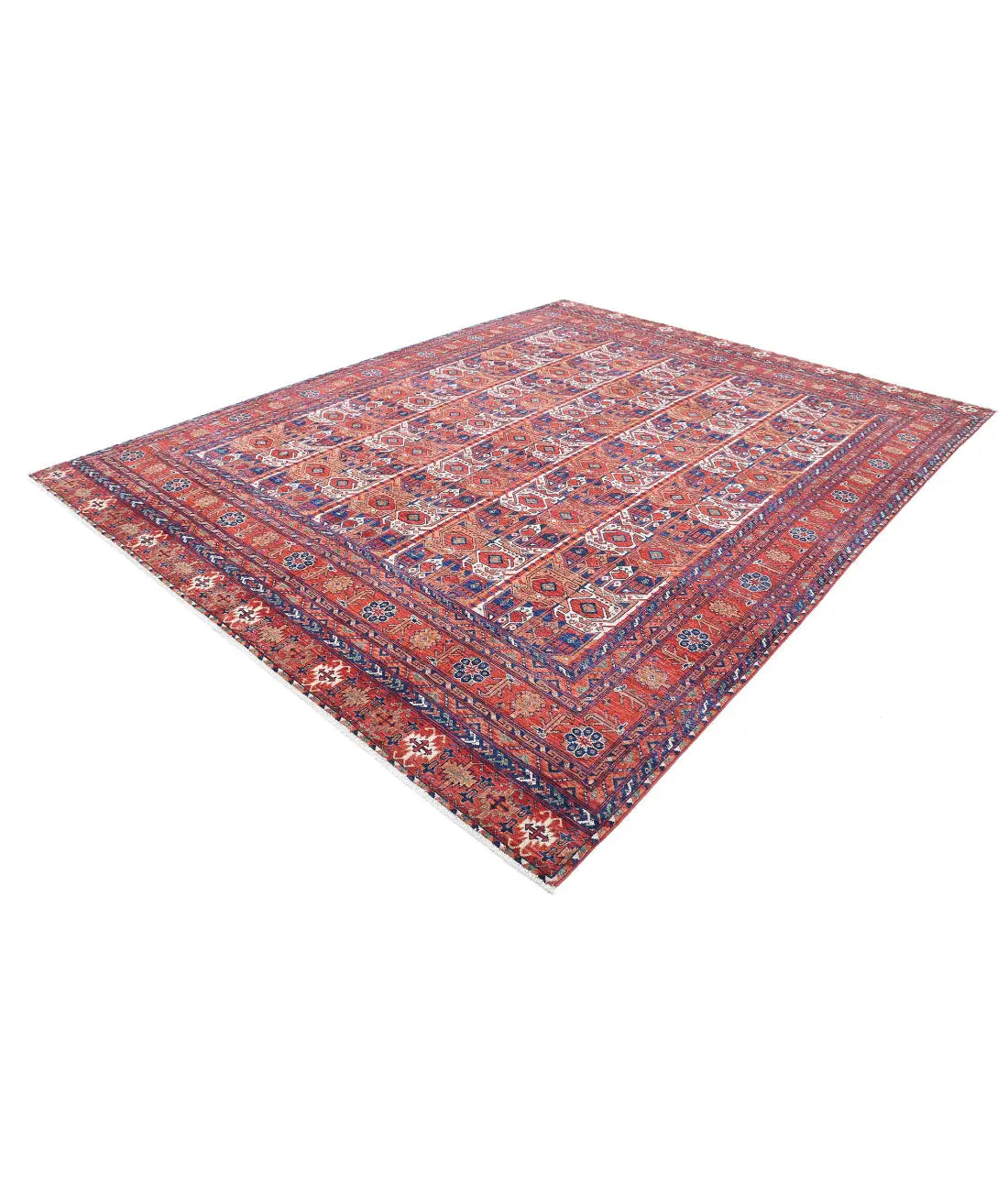 Hand Knotted Nomadic Caucasian Humna Wool Rug - 8'11'' x 11'7'' - Arteverk Rugs Area rug