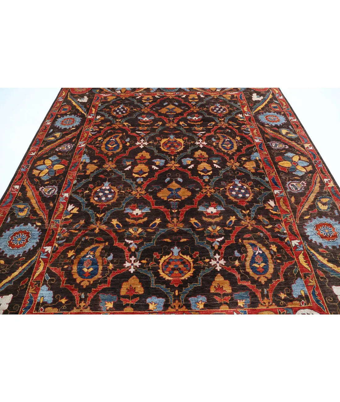 Hand Knotted Nomadic Caucasian Humna Wool Rug - 8'1'' x 9'8'' - Arteverk Rugs Area rug