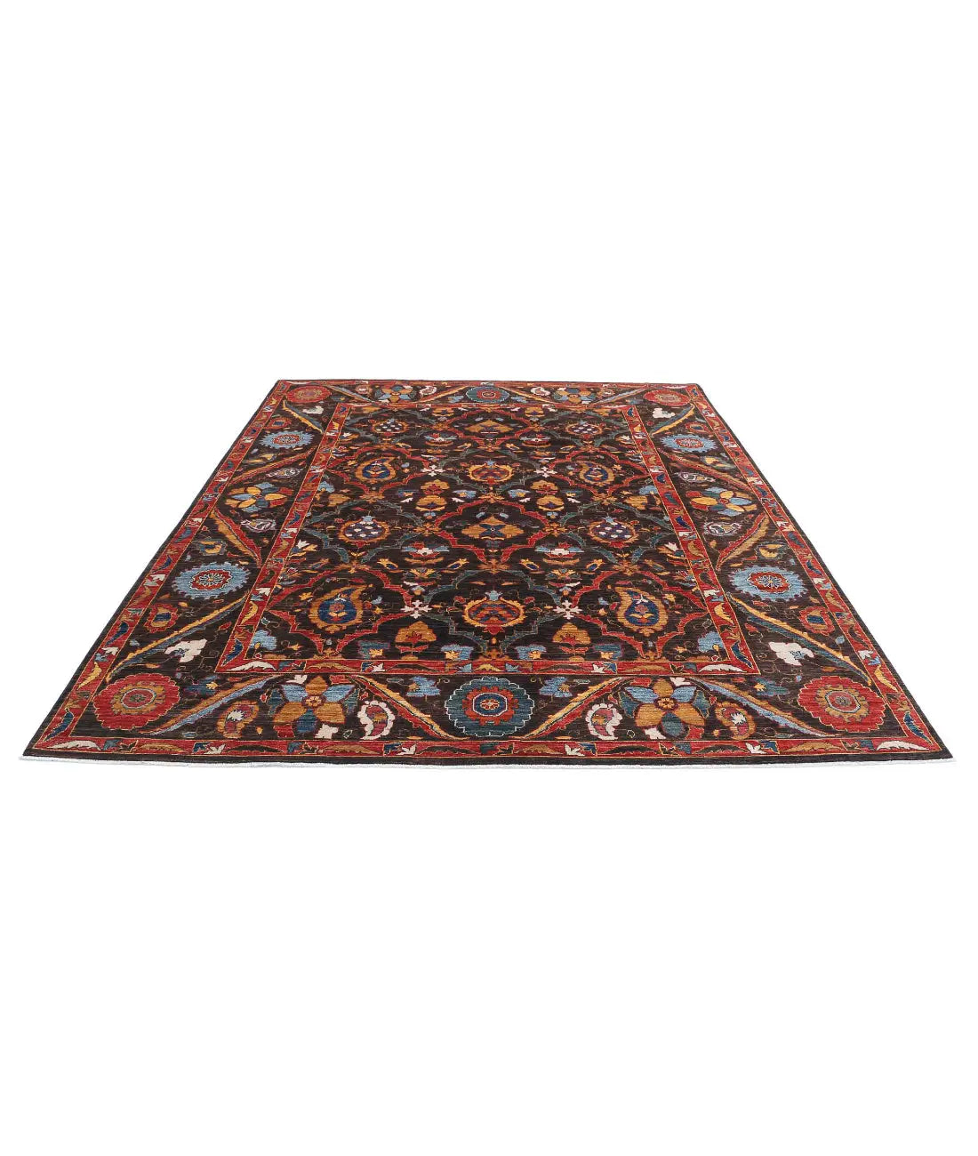 Hand Knotted Nomadic Caucasian Humna Wool Rug - 8'1'' x 9'8'' - Arteverk Rugs Area rug