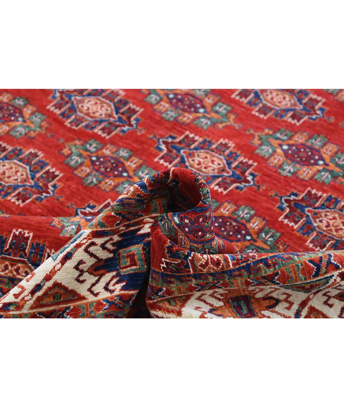 Hand Knotted Nomadic Caucasian Humna Wool Rug - 8'1'' x 9'9'' - Arteverk Rugs Area rug