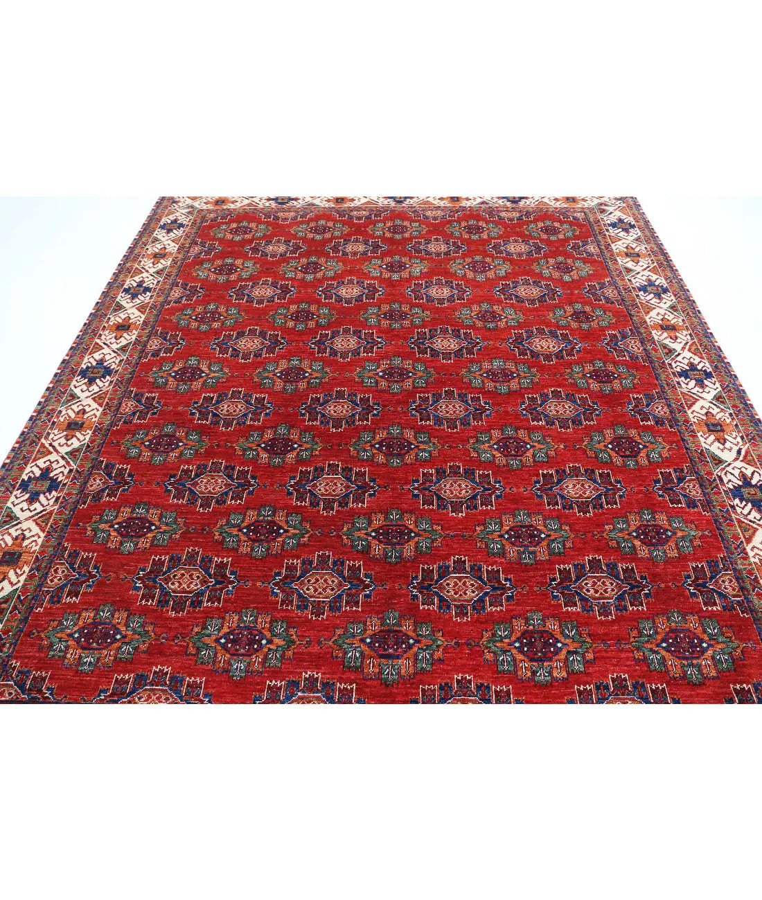 Hand Knotted Nomadic Caucasian Humna Wool Rug - 8'1'' x 9'9'' - Arteverk Rugs Area rug