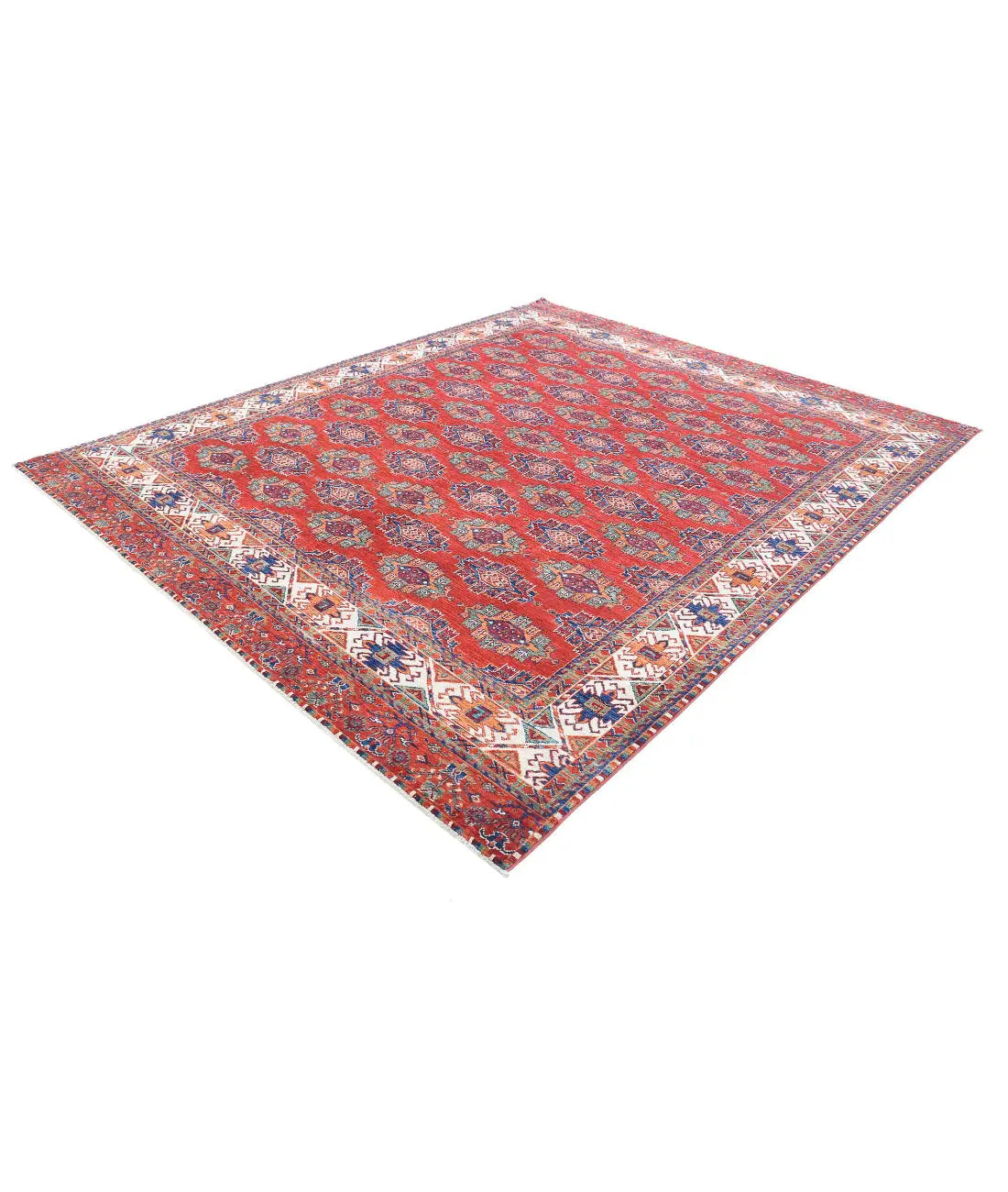 Hand Knotted Nomadic Caucasian Humna Wool Rug - 8'1'' x 9'9'' - Arteverk Rugs Area rug