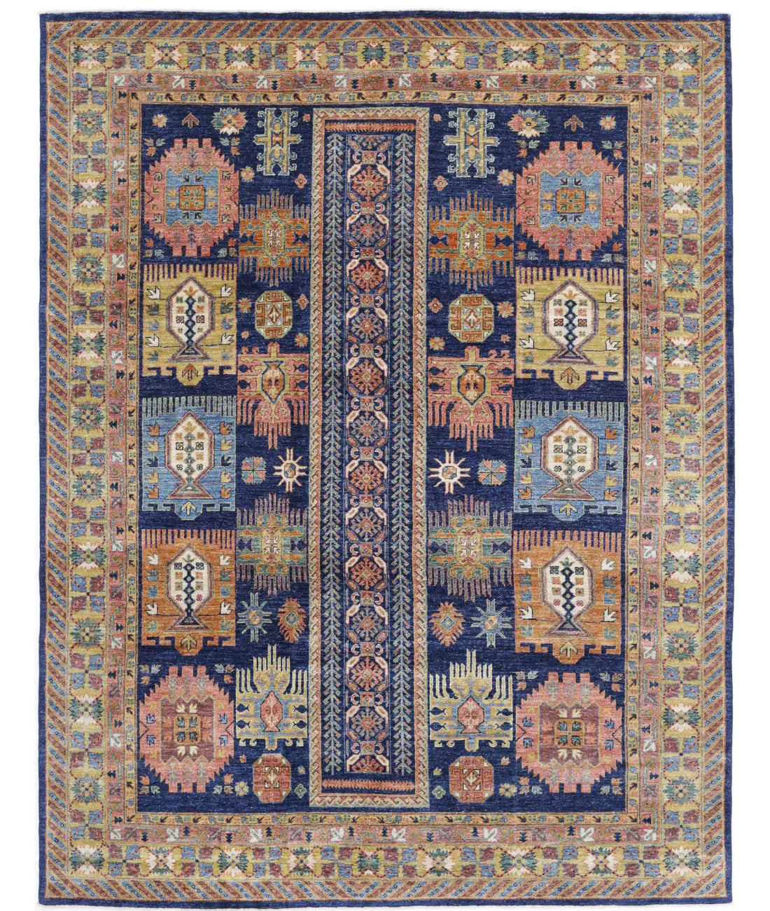 Hand Knotted Nomadic Caucasian Humna Wool Rug - 8&#39;3&#39;&#39; x 10&#39;8&#39;&#39; - Arteverk Rugs Area rug