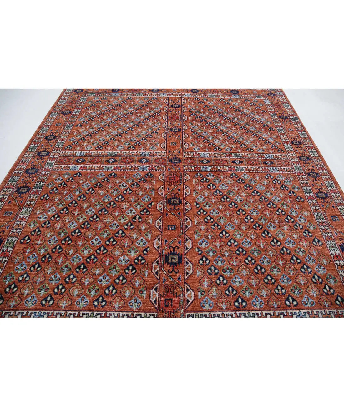 Hand Knotted Nomadic Caucasian Humna Wool Rug - 8'3'' x 9'10'' - Arteverk Rugs Area rug