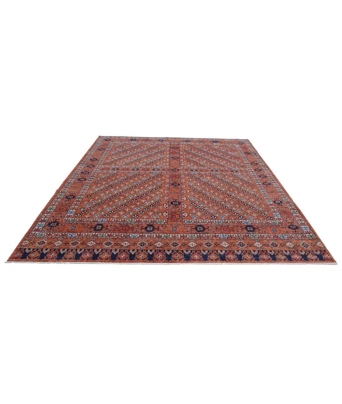 Hand Knotted Nomadic Caucasian Humna Wool Rug - 8'3'' x 9'10'' - Arteverk Rugs Area rug