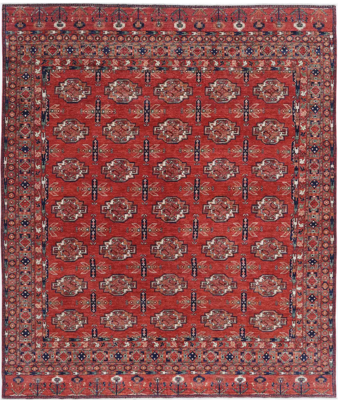 Hand Knotted Nomadic Caucasian Humna Wool Rug - 8&#39;8&#39;&#39; x 10&#39;3&#39;&#39; - Arteverk Rugs Area rug