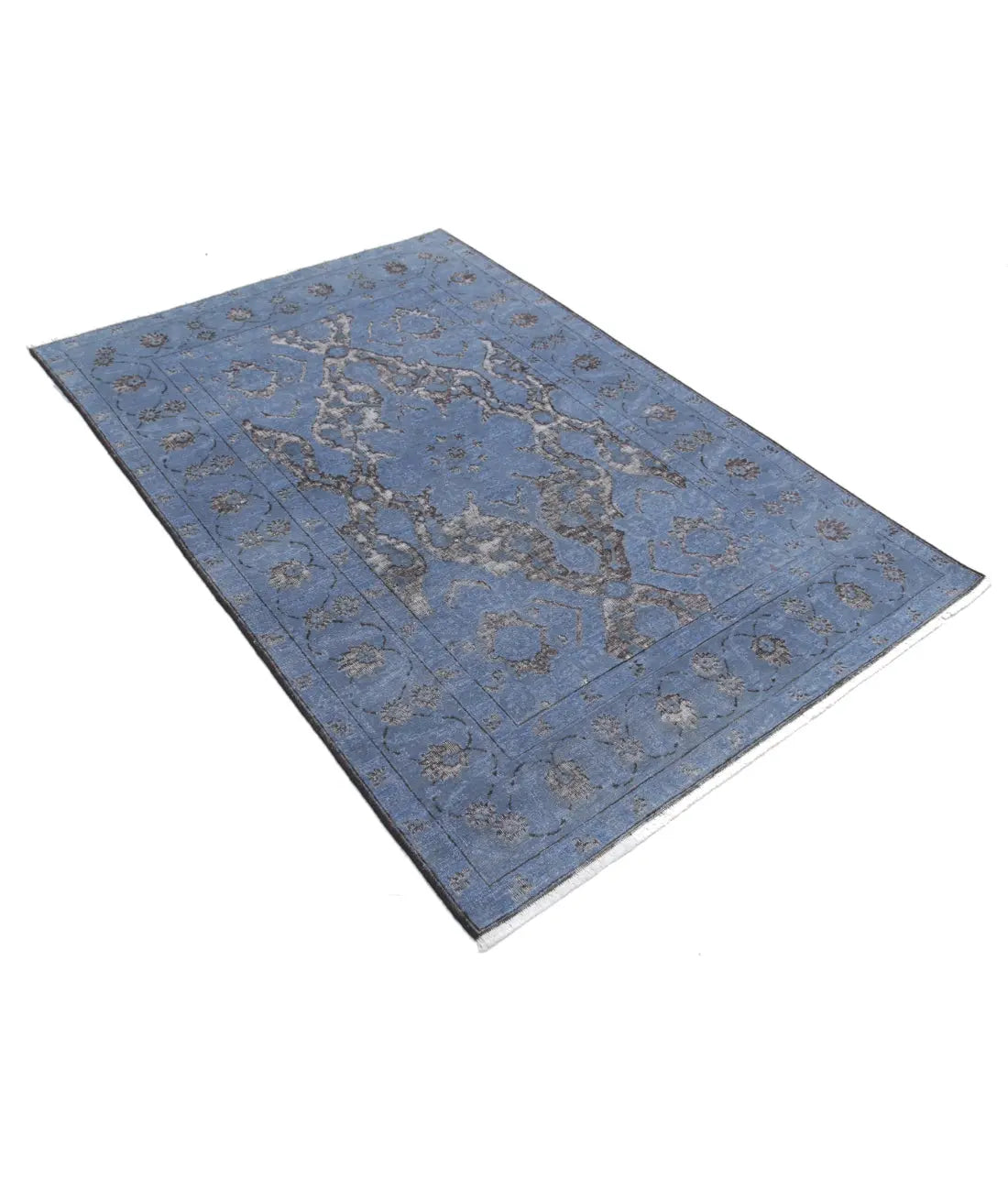 Tapis en laine d'onyx noué à la main - 4'1'' x 6'1''