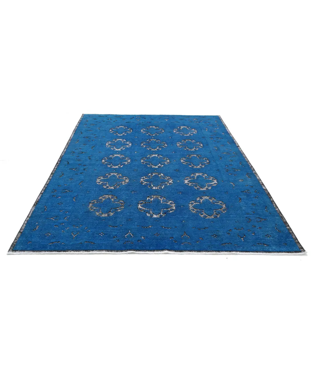 Alfombra de lana de ónix anudada a mano - 6'5'' x 8'1''