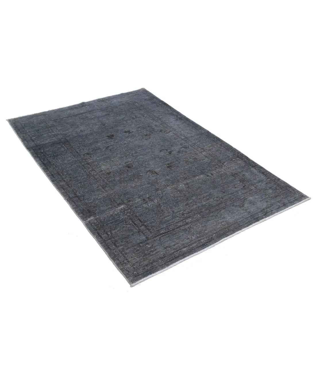 Hand Knotted Overdye Wool Rug - 3'11'' x 5'8''