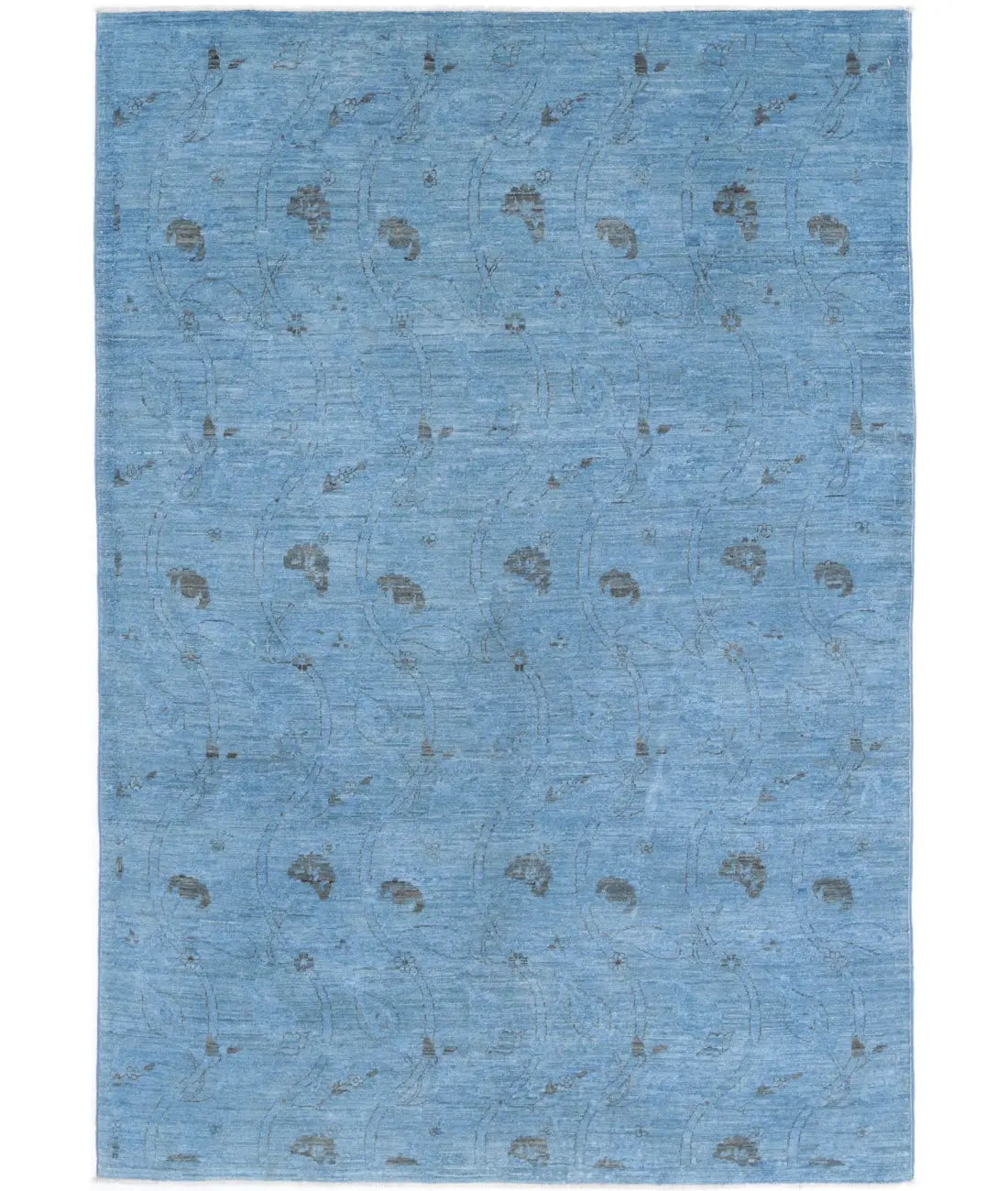 Hand Knotted Overdye Wool Rug - 5'0'' x 7'3''