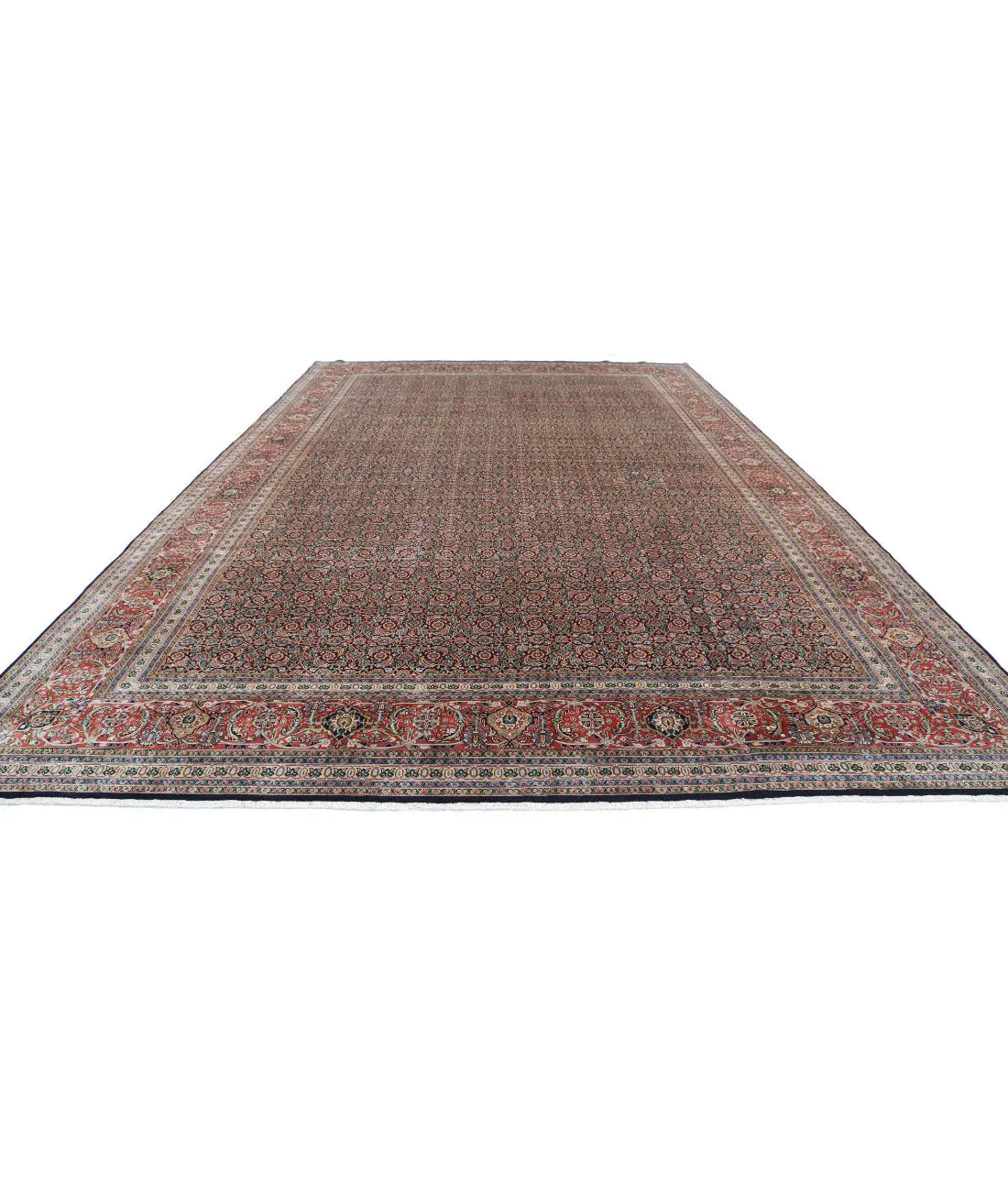 Hand Knotted Oriental Bijar Wool Rug - 11'8'' x 18'2''