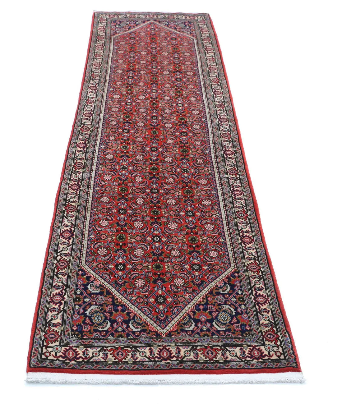 Hand Knotted Oriental Bijar Wool Rug - 2'5'' x 9'7''