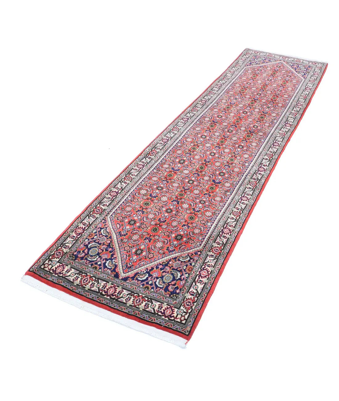 Hand Knotted Oriental Bijar Wool Rug - 2'5'' x 9'7''