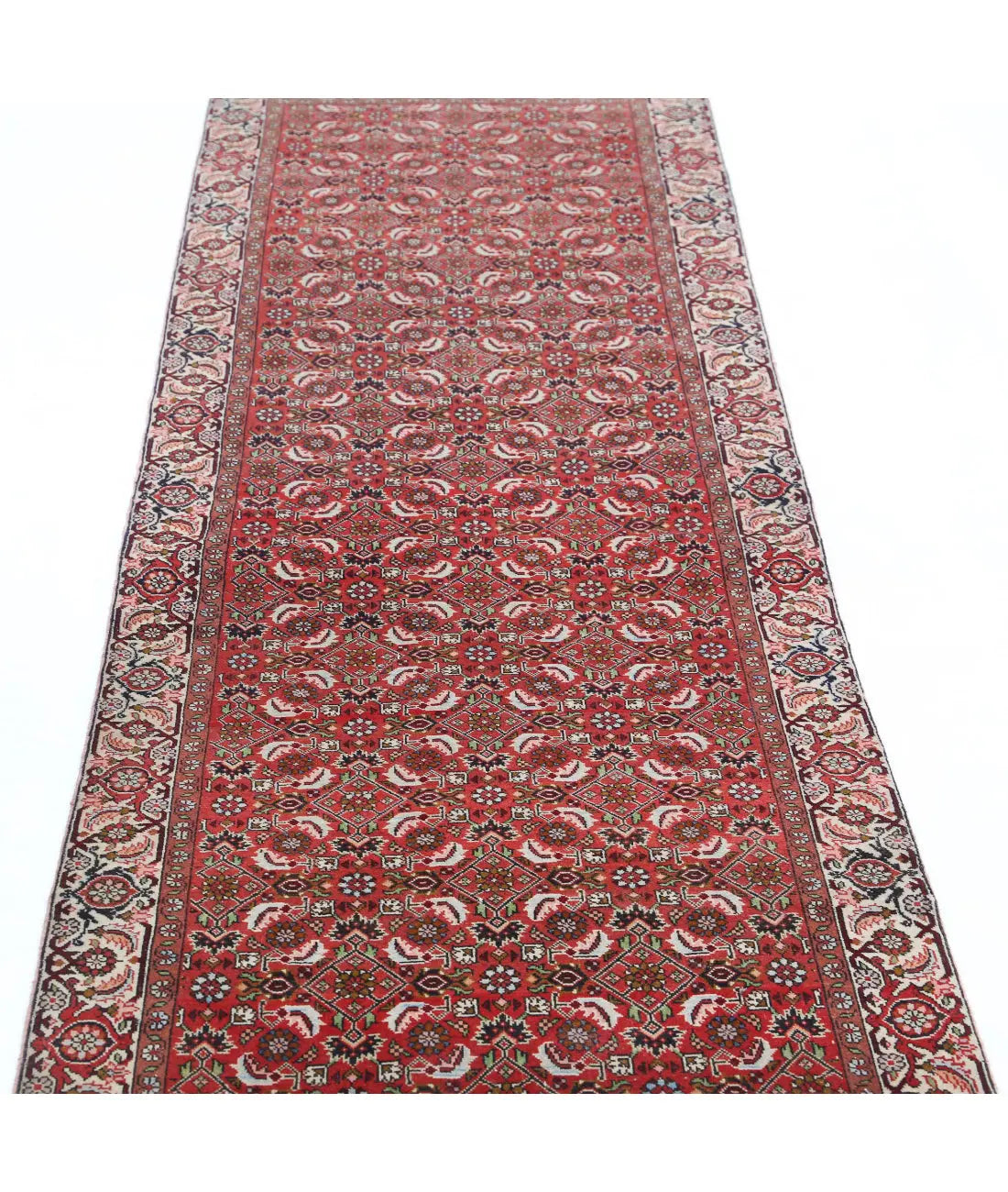 Hand Knotted Oriental Bijar Wool Rug - 2'6'' x 9'2''