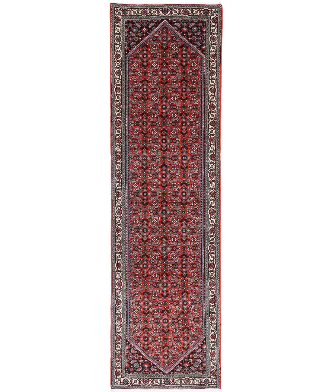 Hand Knotted Oriental Bijar Wool Rug - 2&#39;6&#39;&#39; x 9&#39;5&#39;&#39;