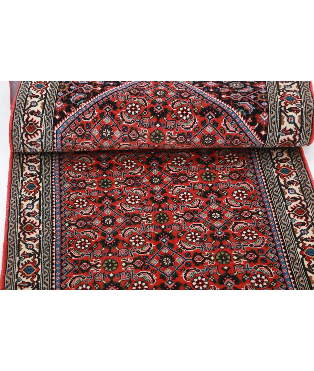 Hand Knotted Oriental Bijar Wool Rug - 2'6'' x 9'5''