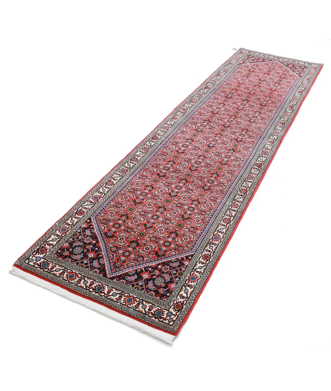 Hand Knotted Oriental Bijar Wool Rug - 2'6'' x 9'5''