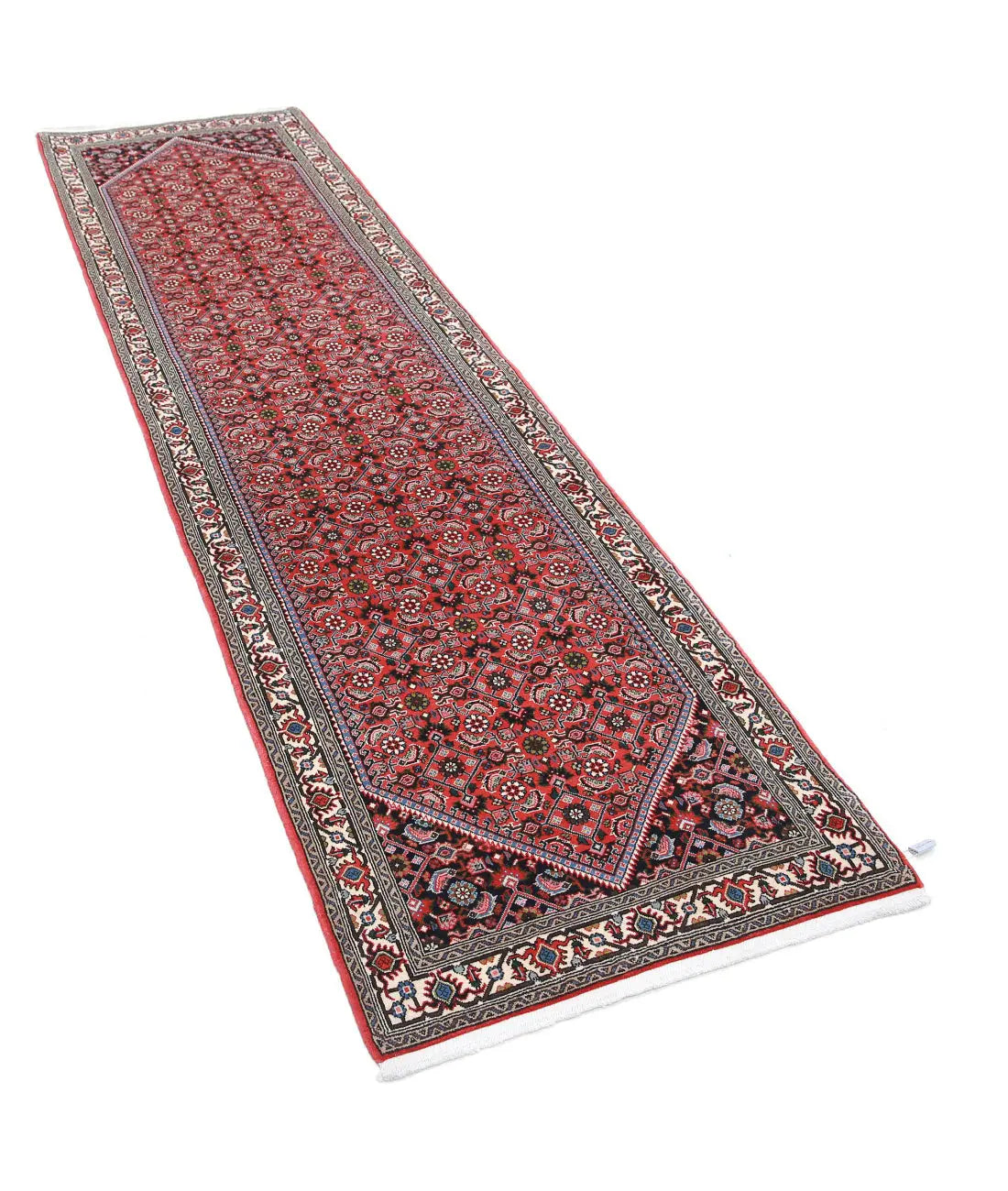 Hand Knotted Oriental Bijar Wool Rug - 2'6'' x 9'5''