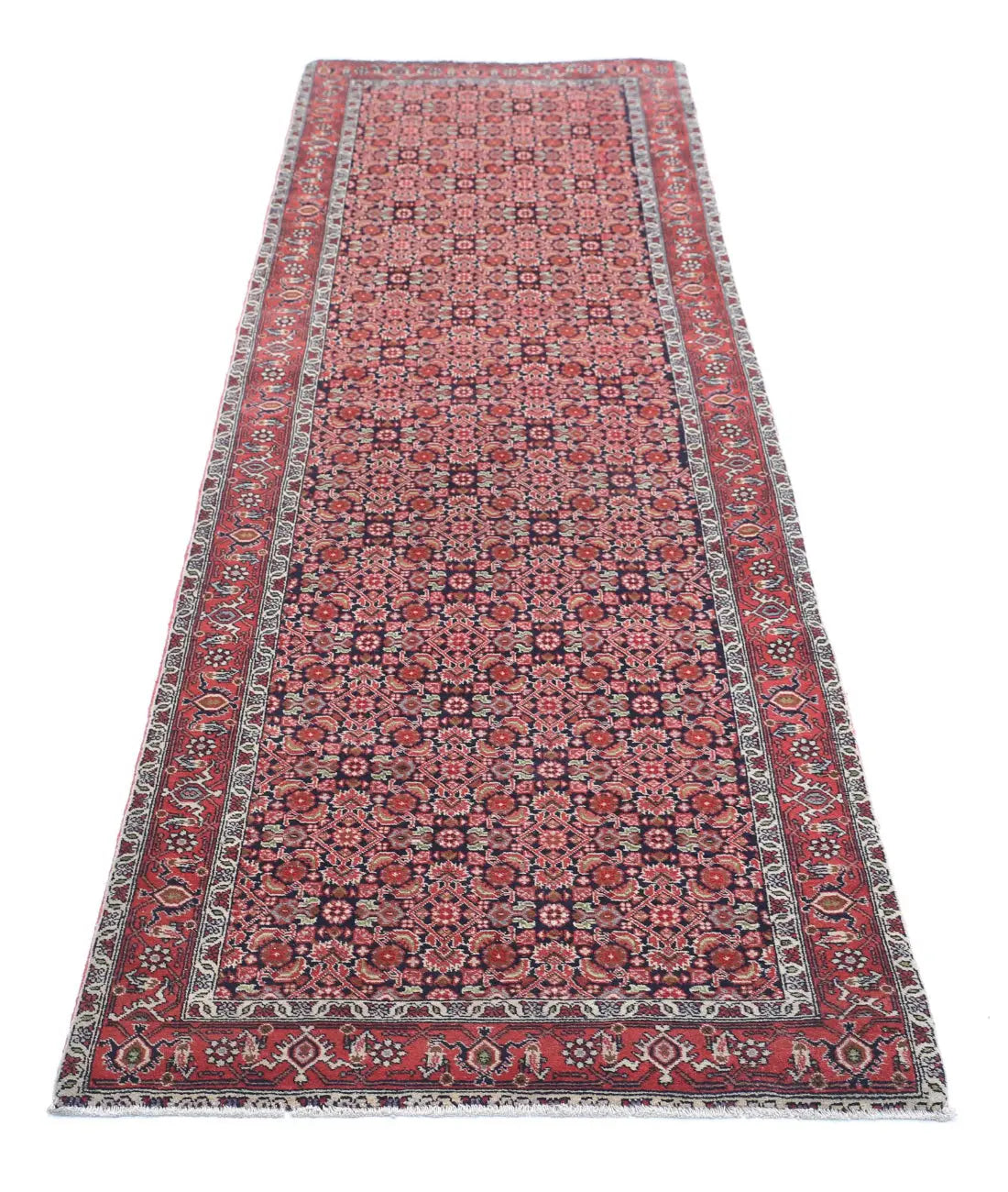 Hand Knotted Oriental Bijar Wool Rug - 2'8'' x 9'2''