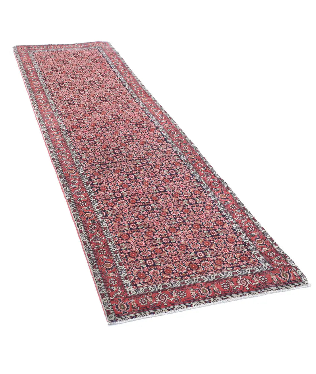 Hand Knotted Oriental Bijar Wool Rug - 2'8'' x 9'2''