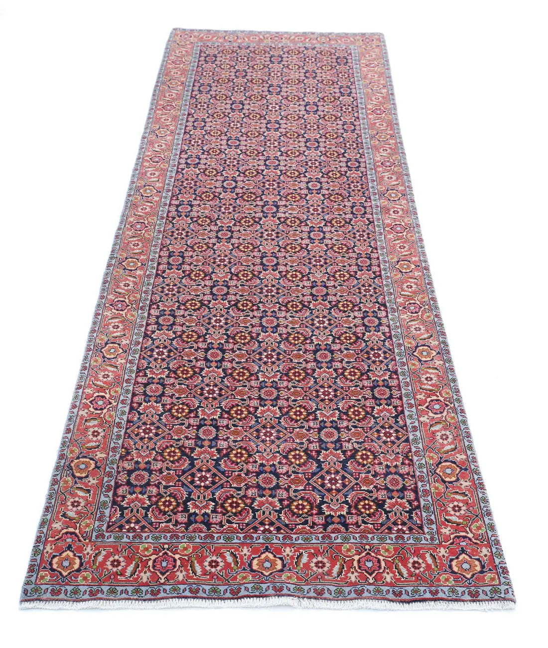 Hand Knotted Oriental Bijar Wool Rug - 2'9'' x 9'7''