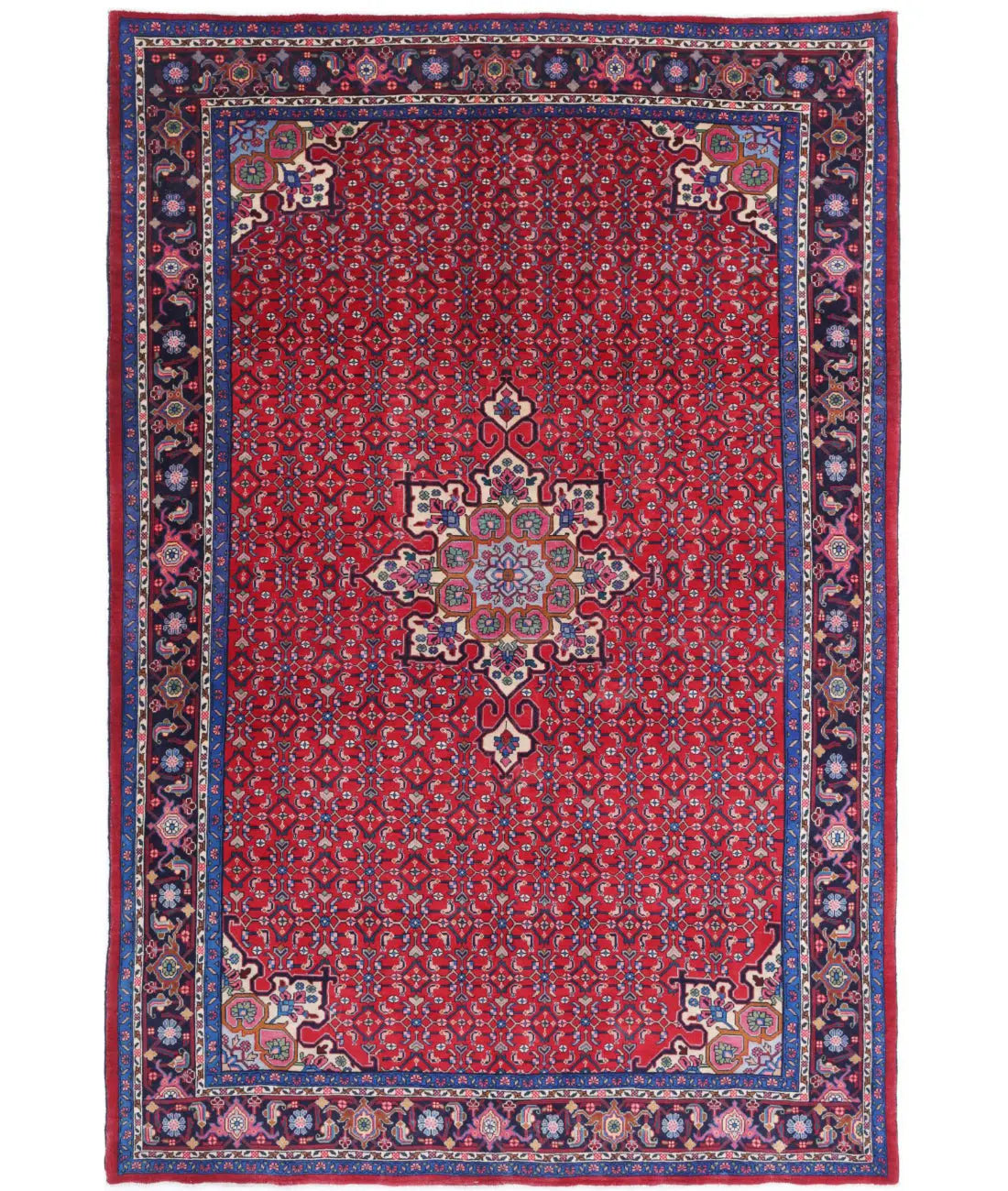 Hand Knotted Oriental Bijar Wool Rug - 6&#39;5&#39;&#39; x 9&#39;9&#39;&#39;