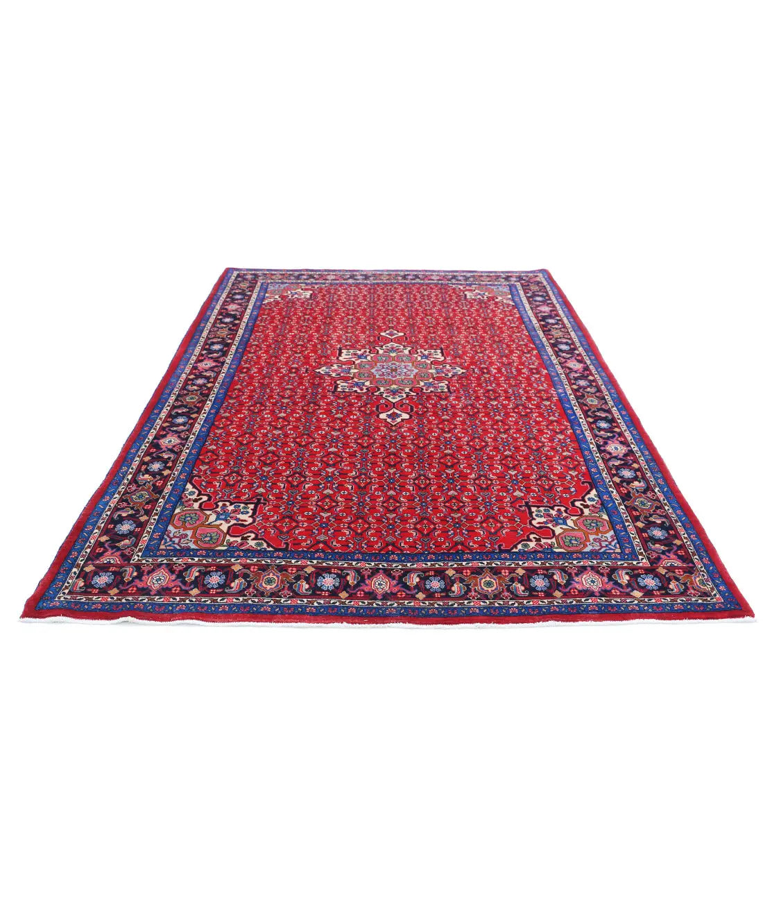 Hand Knotted Oriental Bijar Wool Rug - 6'5'' x 9'9''