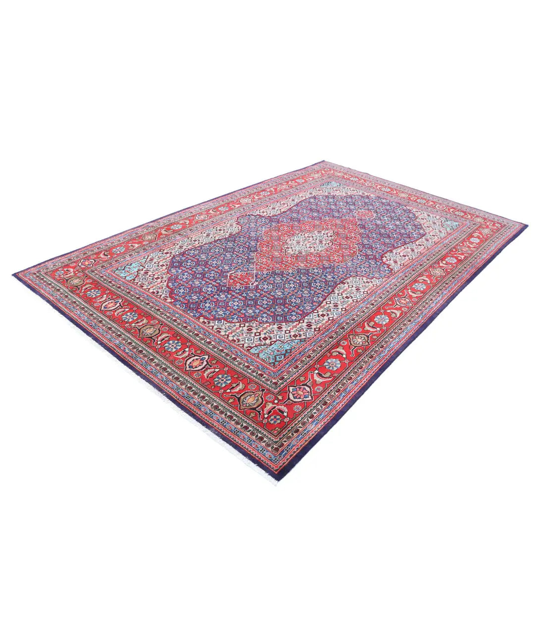 Hand Knotted Oriental Bijar Wool Rug - 6'7'' x 10'7''