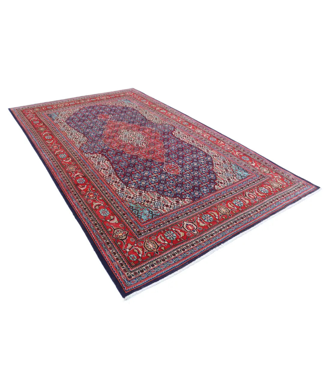 Hand Knotted Oriental Bijar Wool Rug - 6'7'' x 10'7''