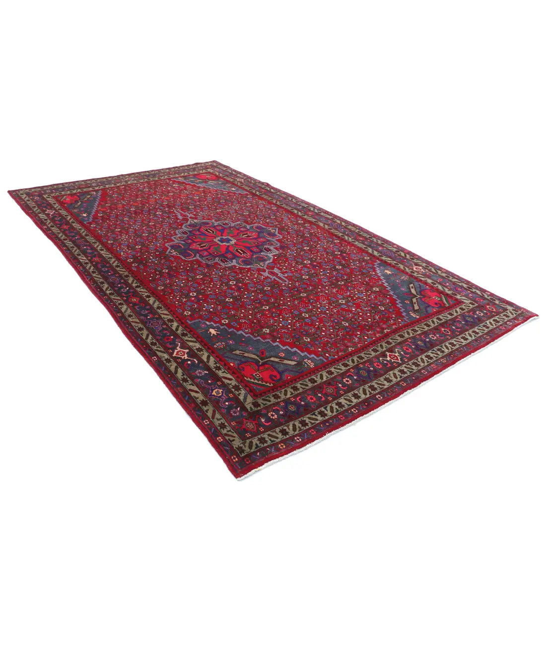 Hand Knotted Oriental Bijar Wool Rug - 6'9'' x 11'6''