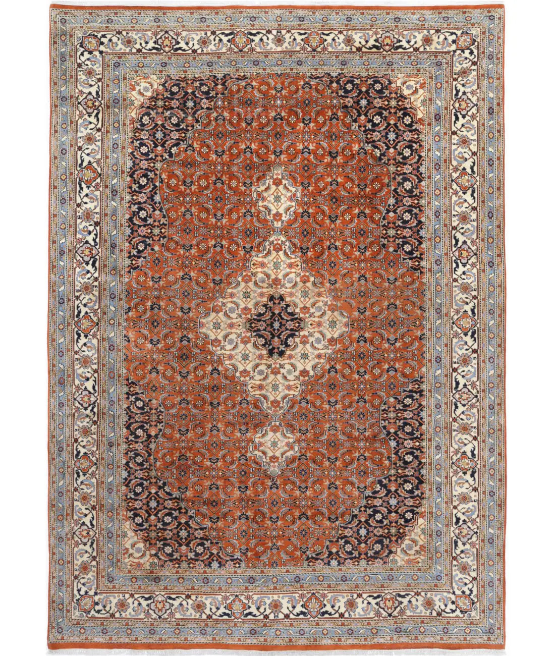 Hand Knotted Oriental Bijar Wool Rug - 7&#39;6&#39;&#39; x 10&#39;10&#39;&#39;