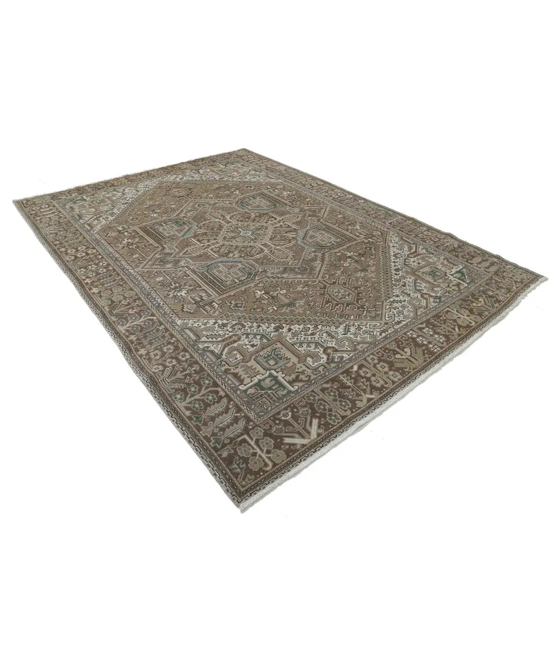 Hand Knotted Persian Heriz Wool Rug - 7'11'' x 10'8'' - Arteverk Rugs Area rug