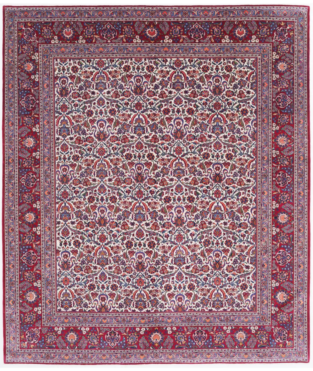 Hand Knotted Oriental Kashan Fine Wool Rug - 10&#39;3&#39;&#39; x 12&#39;1&#39;&#39;