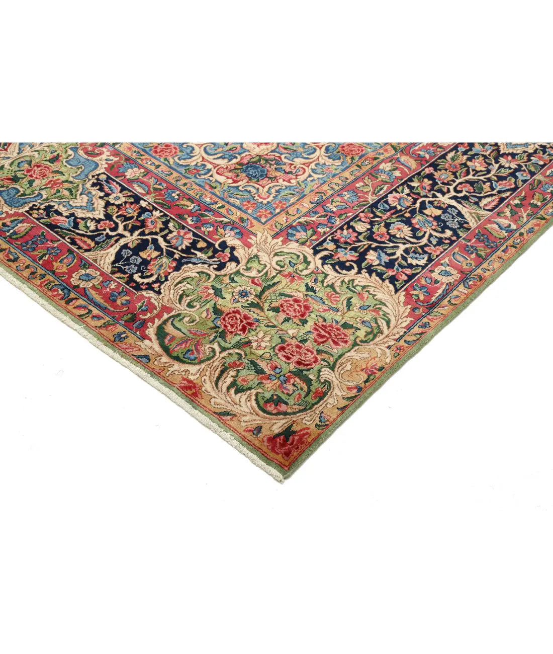 Hand Knotted Persian Kerman Wool Rug - 11'2'' x 14'5'' - Arteverk Rugs Area rug