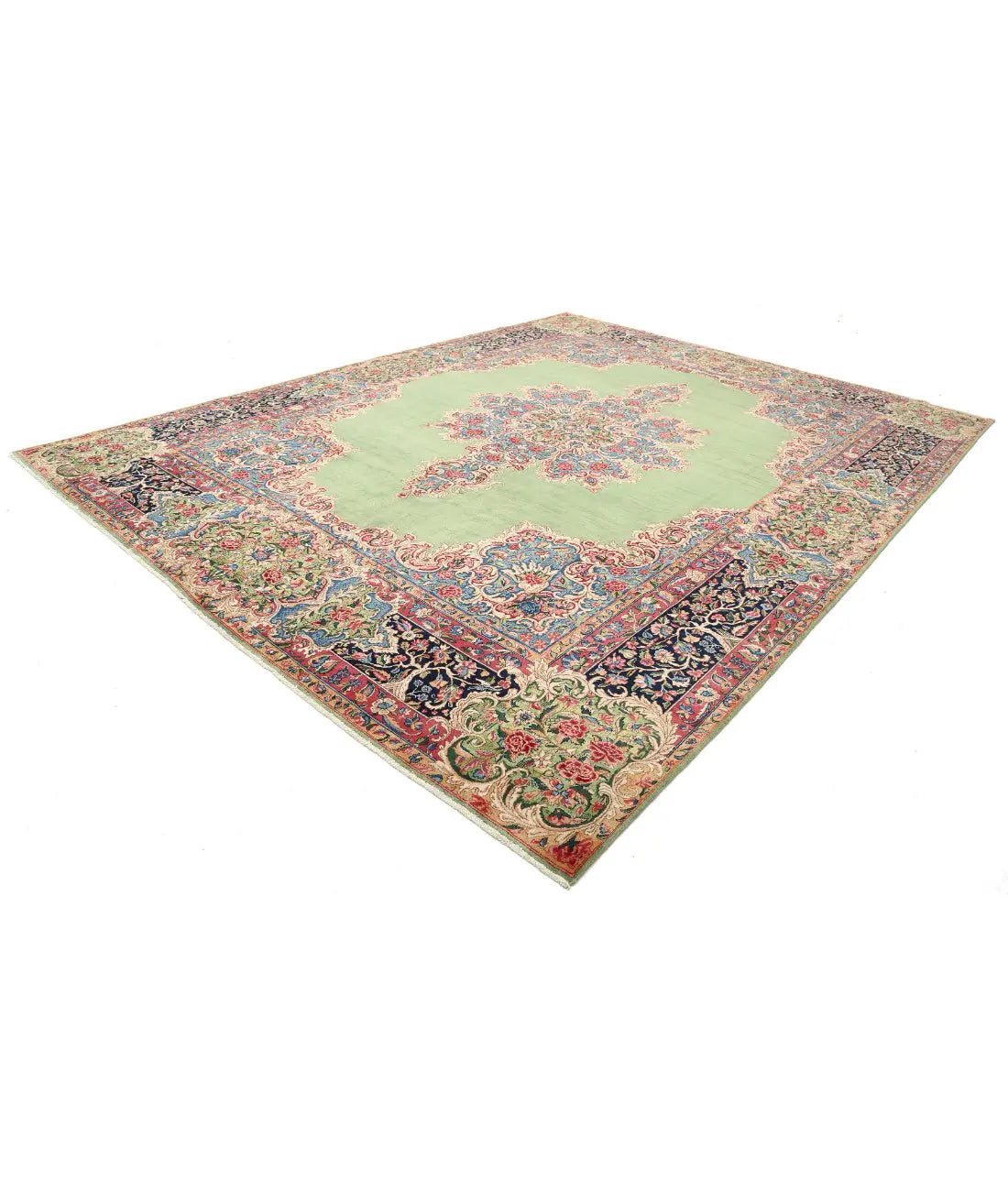 Hand Knotted Persian Kerman Wool Rug - 11'2'' x 14'5'' - Arteverk Rugs Area rug