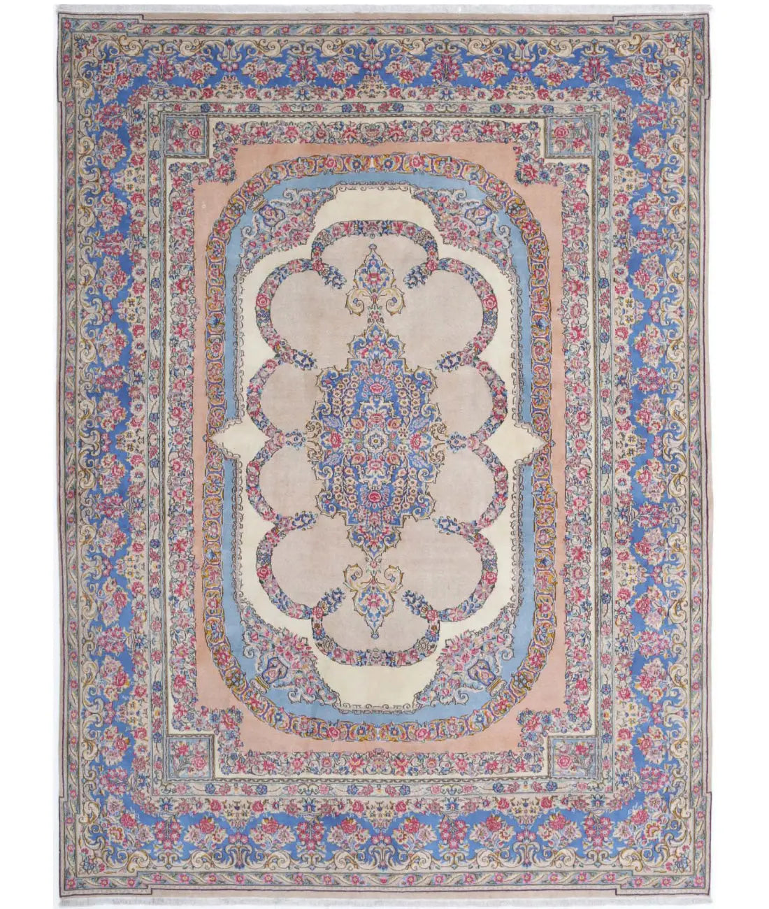 Hand Knotted Oriental Kerman Wool Rug - 8&#39;0&#39;&#39; x 10&#39;10&#39;&#39;