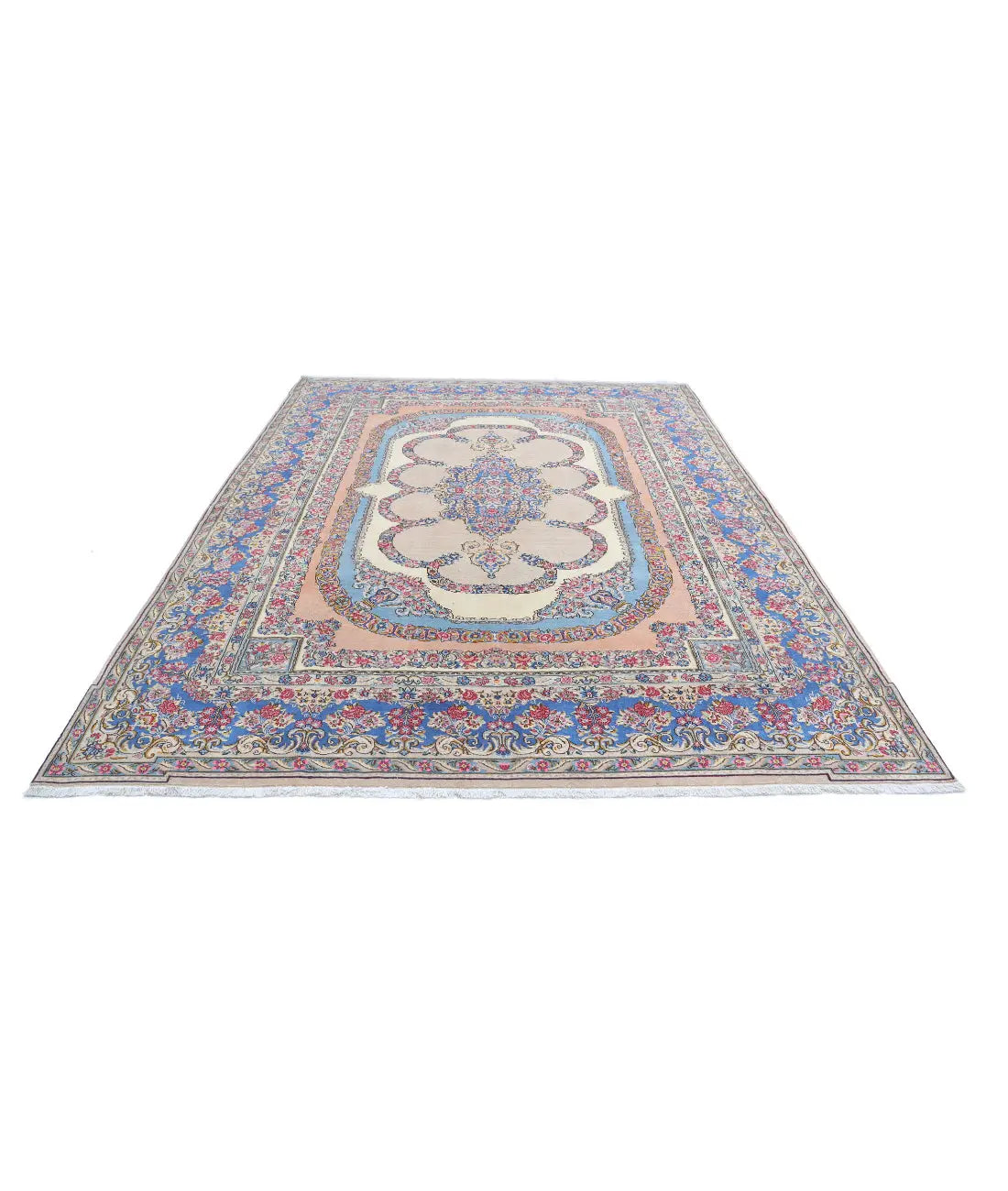 Hand Knotted Oriental Kerman Wool Rug - 8'0'' x 10'10''