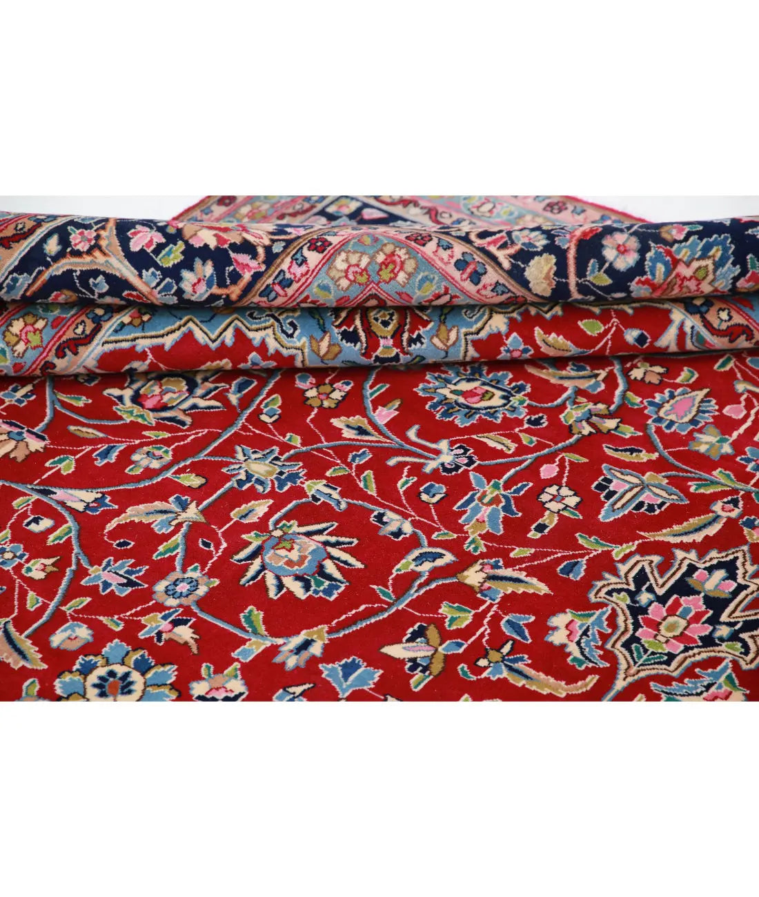 Hand Knotted Oriental Kerman Wool Rug - 9'10'' x 13'8''