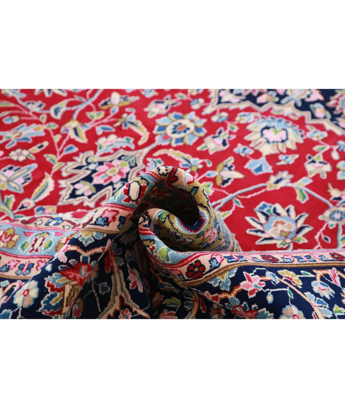 Hand Knotted Oriental Kerman Wool Rug - 9'10'' x 13'8''