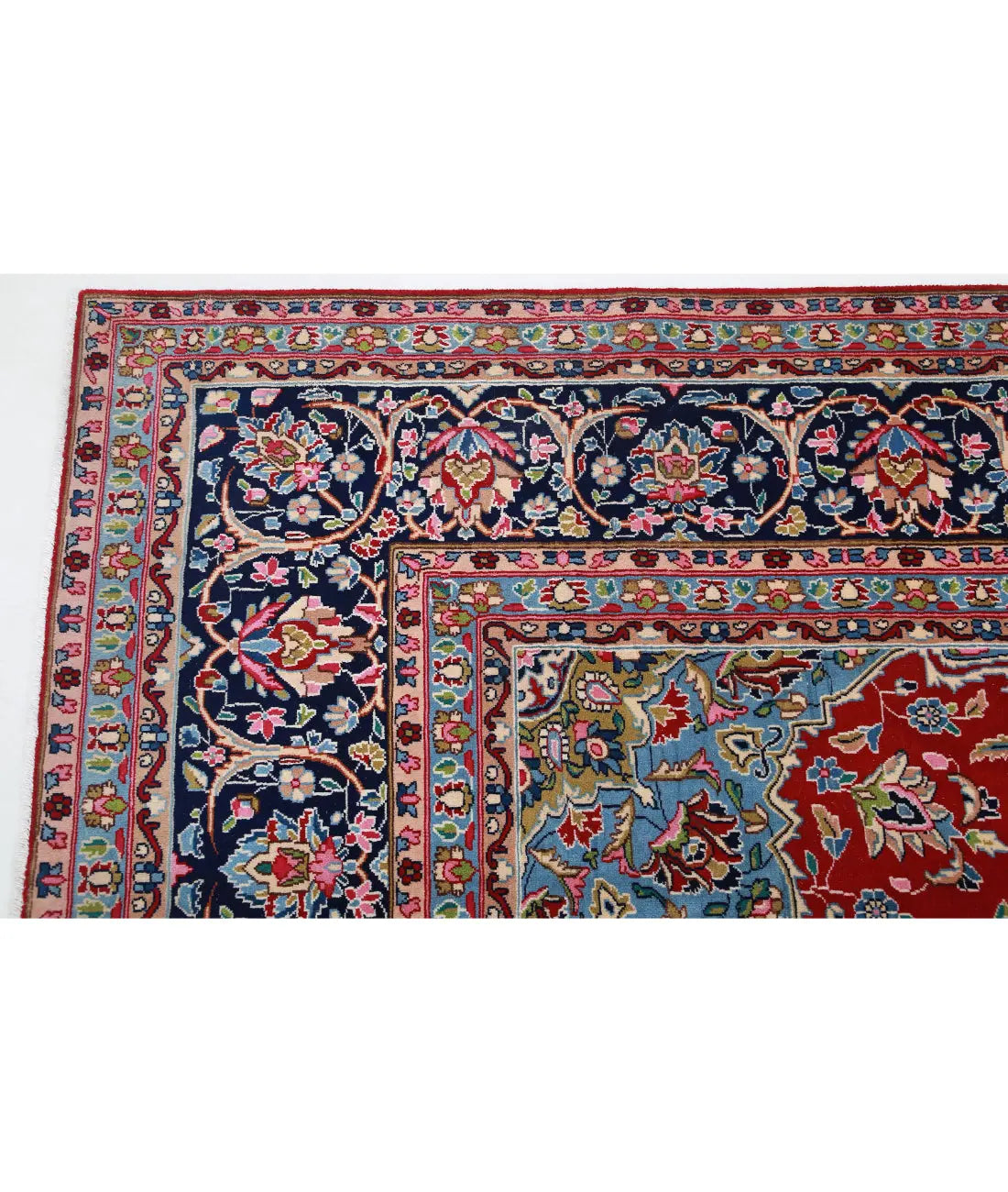 Hand Knotted Oriental Kerman Wool Rug - 9'10'' x 13'8''