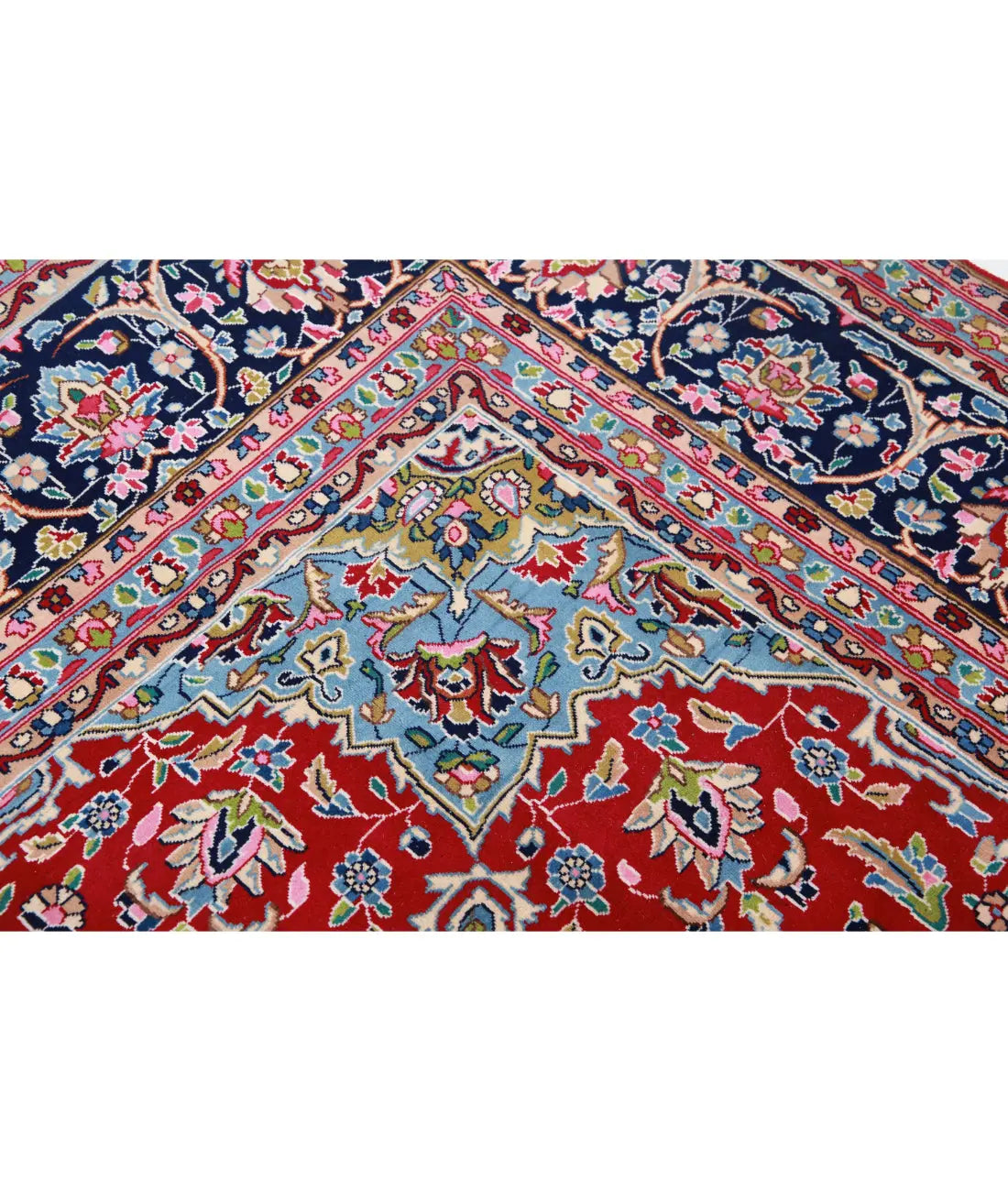 Hand Knotted Oriental Kerman Wool Rug - 9'10'' x 13'8''