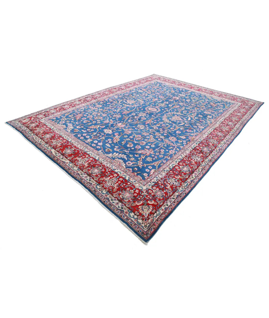 Hand Knotted Oriental Kerman Wool Rug - 9'9'' x 13'5''