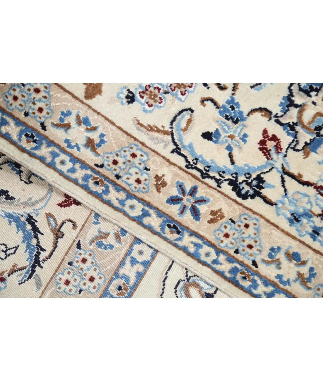 Hand Knotted Persian Nain Wool & Silk Rug - 8'0'' x 9'5'' Arteverk Arteverk Rugs